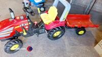 Child's Rolly pedal tractor with trailer for ages 3 to 10 years