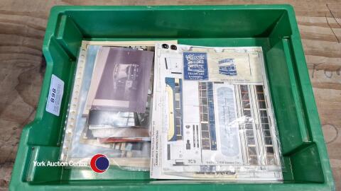 Tram cardboard models with assorted bus and coach ephemera