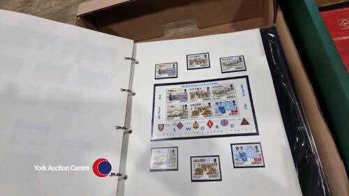 3 x Jersey mint stamp albums with F.D.C. and 21 presentation packs