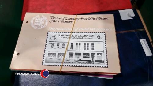 Guernsey & I.O.M. mint and used stamp albums including 55 presentation packs