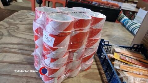 36 x rolls of red and white sticky tape