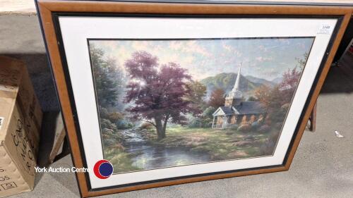 Thomas Kinkade 1958-2012 'Streams of living water' framed colour lithograph with certificate 66cm x 85cm