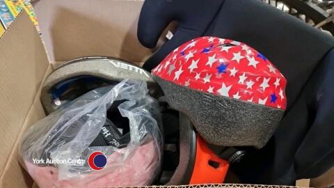 Cycle helmets and childs car booster seat