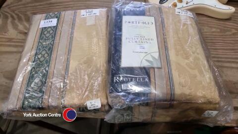 2 x brand new and packaged Rectella fully lined curtains (1 x 75 x 90 , 1 x 75 x 54 )