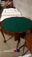 Walnut top veneered mahogany folding card table with claw and ball feet - 3