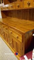 Quality Country Pine kitchen sideboard with display top, drawers and cupboards - 3