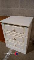 3-drawer white wood effect chest of drawers