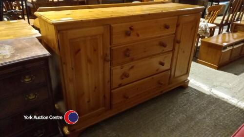 Quality Country Pine sideboard with cupboards and drawers