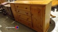 Quality Country Pine sideboard with cupboards and drawers - 2