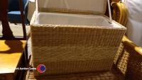 Large wicker storage trunk plus another storage basket - 3