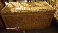 Large wicker storage trunk plus another storage basket - 4