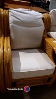 2 x bamboo conservatory chairs with cushions - 3