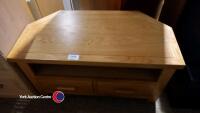 Quality oak TV unit with 2 drawers - 2