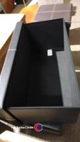 2 x black leatherette storage boxes - 3