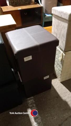 2 x brown square storage boxes