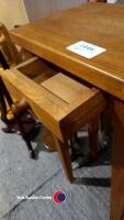 Oak side or hall table with drawer - 3