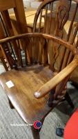 Antique oak and elm Windsor armchair - 3