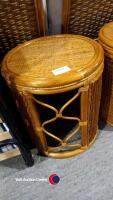 2 x round wicker side tables - 2