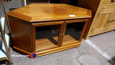 Wooden TV unit with glass doors