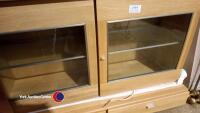 Hartmann of Germany soft close oak bedroom drawers and matching wall cabinet with glass doors and light units - 4