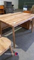 Solid teak dining table - 2