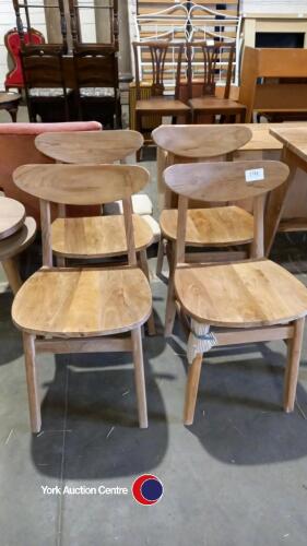 4 x solid teak chairs