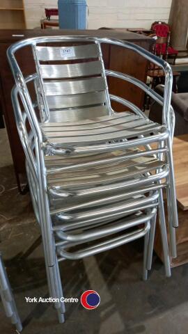 5 x stacking alloy chairs