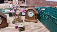 Box of clocks including anniversary clock with glass dome - 3