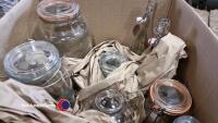 Storage jars including Kilner glass drink dispenser, unused. - 2