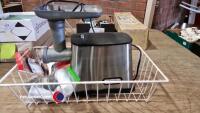 Cooks Professional mincer and sausage maker.(good working order but metal accessories discoloured by dishwasher) - 2