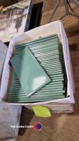 85 x Crystal universal edged wall tiles, turquoise. Unopened box of 50 & 34 loose, 200 x 100 x 6.5mm. By H &R Johnson