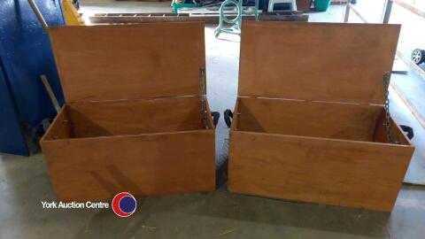 2 x Large well made Wooden Storage Boxes 800x420x400