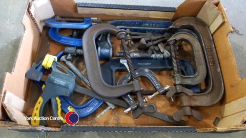 Box of clamps including record clamps