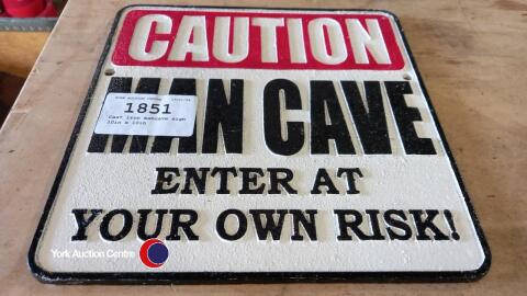 Cast iron mancave sign 10in x 10in