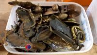 Box of brass door furniture - 2