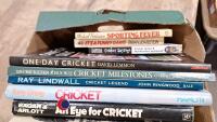 Box of modern cricket books. - 2