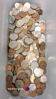 Box of old mixed coins