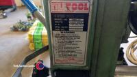 Nu-Tool NWL 37 wood turning lathe. 5-speed, 37in between centres. Comes on a stand & a bag of chisels. Good working order. - 3