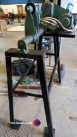 Nu-Tool NWL 37 wood turning lathe. 5-speed, 37in between centres. Comes on a stand & a bag of chisels. Good working order. - 6