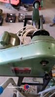 Nu-Tool NWL 37 wood turning lathe. 5-speed, 37in between centres. Comes on a stand & a bag of chisels. Good working order. - 10