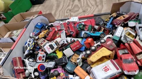 Box of diecast vehicles