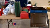 Metal ammunition box, fuel containers and hard hats - 5