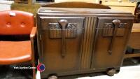 Art Deco style oak sideboard with cupboards and drawers