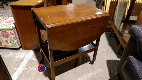 Drop leaf trolley table and bedside cabinet