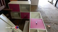 Girls single bed with under bed cupboards and bedside cabinet, minor damage to feet - 5