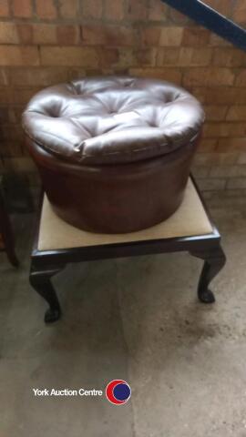 Large footstool & brown pouffe