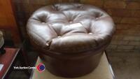 Large footstool & brown pouffe - 2