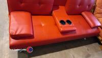 Red faux leather bed settee - 2