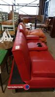 Red faux leather bed settee - 3