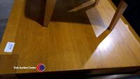 Oak dining table and 6 leather chairs - 4